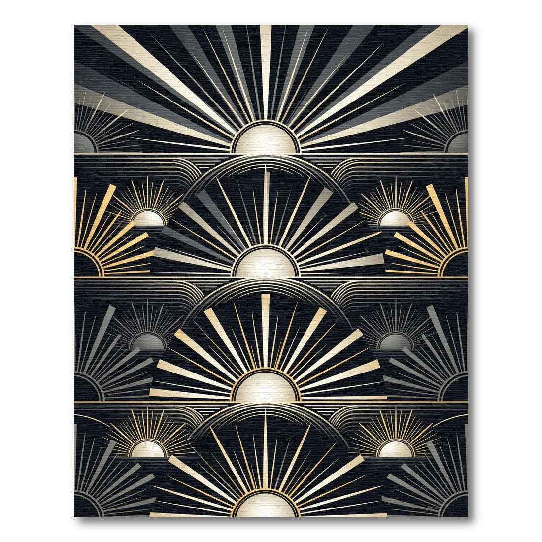 Art Deco Sunburst Geometric Luxury Rug