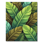 Lush Tropical Green Leafy Arrangement Rug