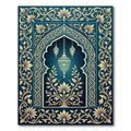 Azure Gold Ornate Arch Lantern Rug