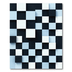 Modern Monochrome Geometric Floating Cube Rug
