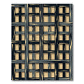 Dark Grey Woven Square Grid Rug