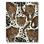 Tropical Leopard Jungle Animal Illustration Rug