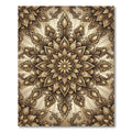 Ornate Golden Floral Radial Rug