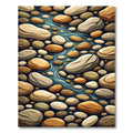 Earthy River Rock Stone Texture Rug