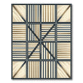 Neutral Toned Geometric Stripe Grid Rug