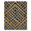 Geometric Gold and Silver Interlocking Lattice Rug