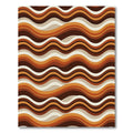 Retro Earth Tone Wavy Striped Rug