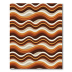 Retro Earth Tone Wavy Striped Rug