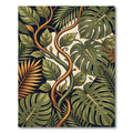 Lush Green Tropical Foliage Jungle Rug
