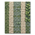 Earthy Sage Woven Basket Weave Botanical Rug