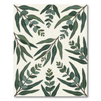 Lush Green Eucalyptus Botanical Illustration Rug