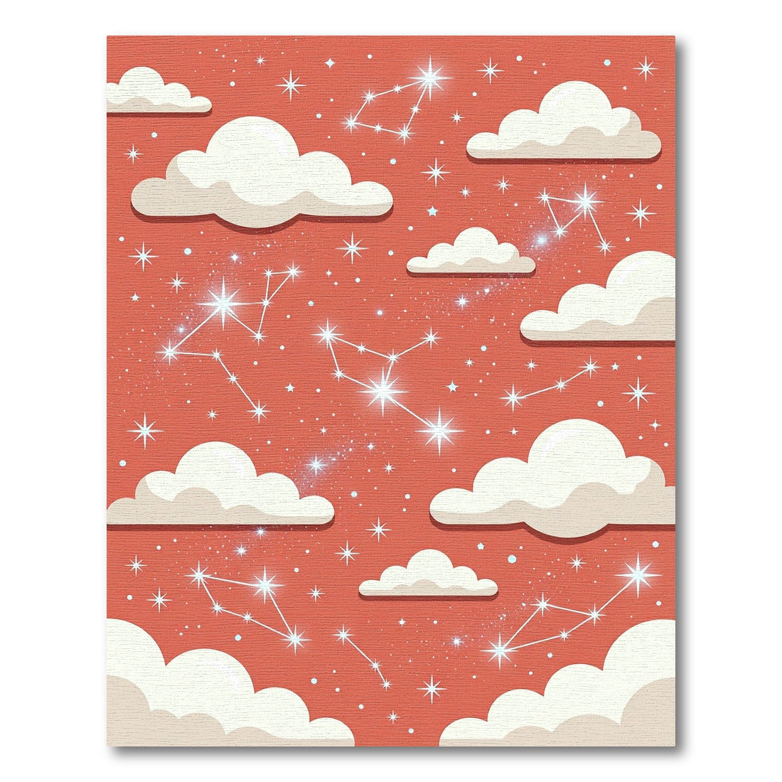 Terracotta Celestial Constellation Starry Sky Rug