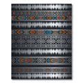 Bold Orange Blue Tribal Stripes Rug