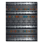 Bold Orange Blue Tribal Stripes Rug