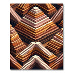 Brown Terracotta Tiered Stair Geometry Rug