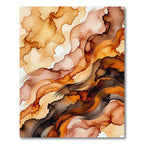Abstract Earth Tone Fluid Wave Flow Rug