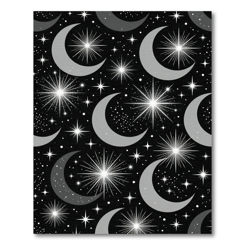 Celestial Moon and Radiant Star Night Rug