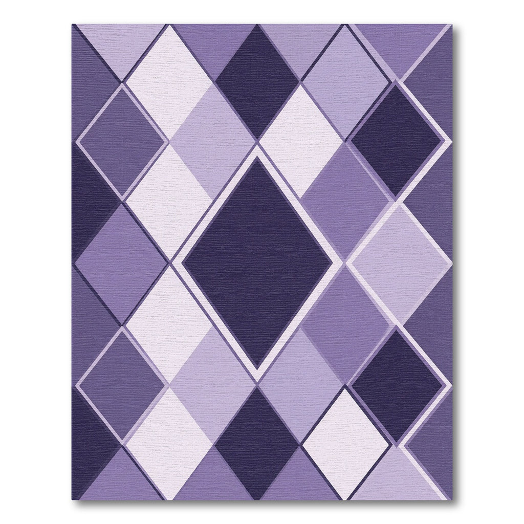 Sophisticated Purple Violet Argyle Geometric Rug