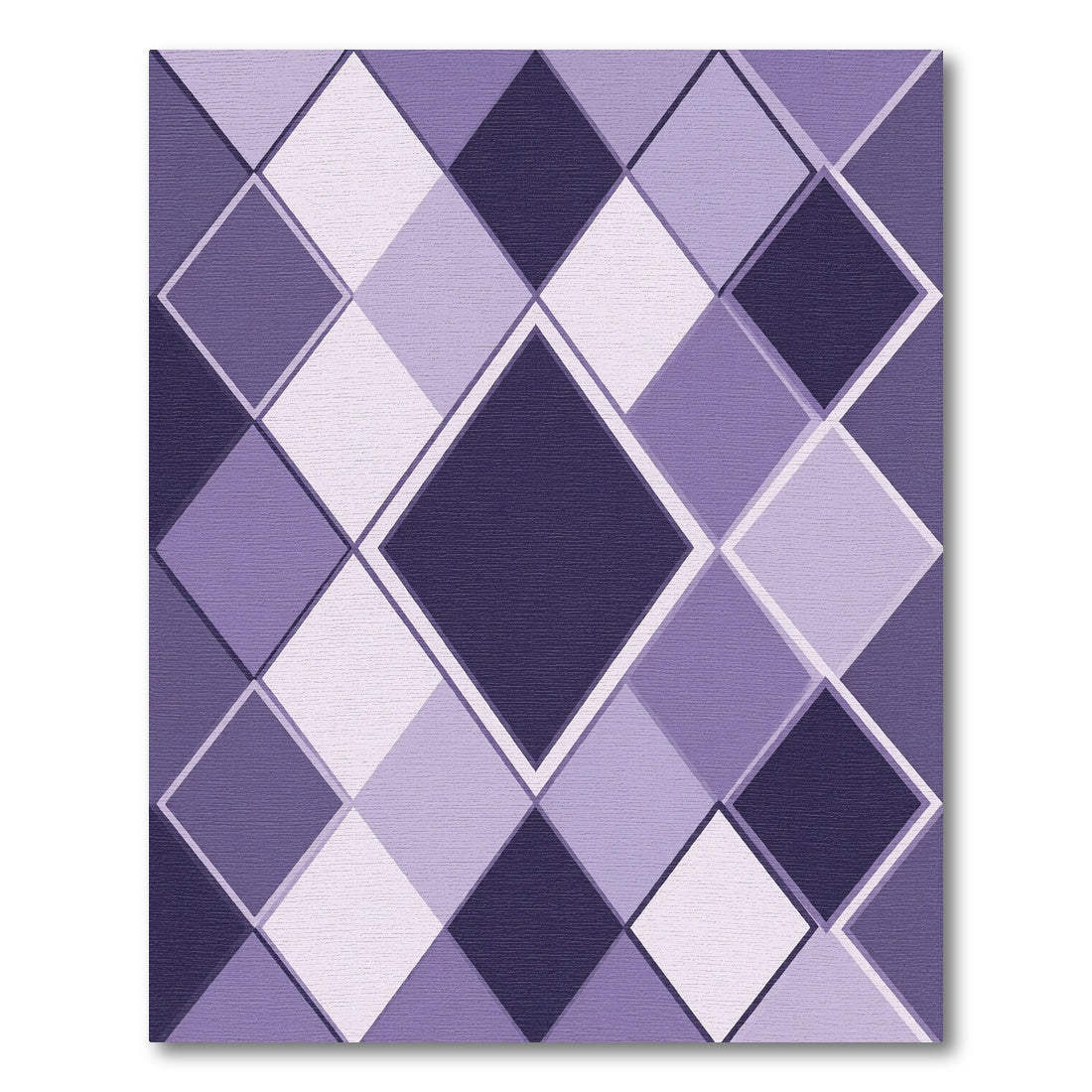 Sophisticated Purple Violet Argyle Geometric Rug