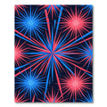 Vibrant Red and Blue Burst Star Rug
