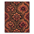 Rich Amber Colonial Floral Vines Rug