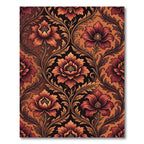 Rich Amber Colonial Floral Vines Rug