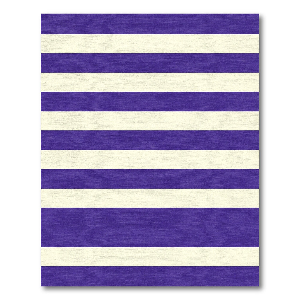 Classic Indigo Cream Horizontal Stripes Rug
