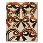 Retro Mid Century Terracotta Bows Rug