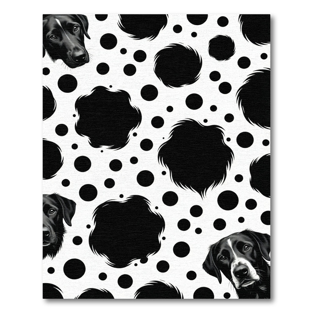 Black White Dog Spots Imprint Rug