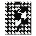Bold Black and White Houndstooth Abstract Rug