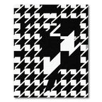 Bold Black and White Houndstooth Abstract Rug