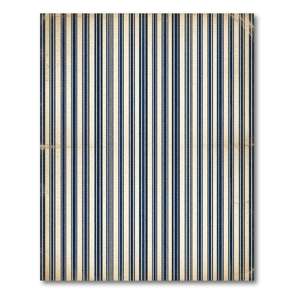 Classic Navy and Cream Pinstriped Rug