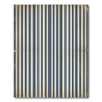 Classic Navy and Cream Pinstriped Rug