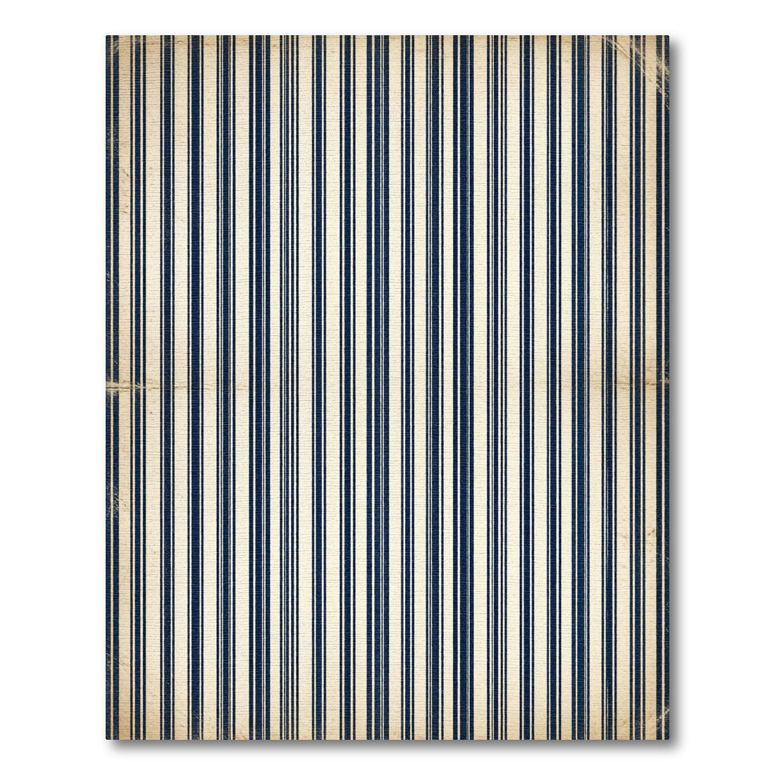 Classic Navy and Cream Pinstriped Rug