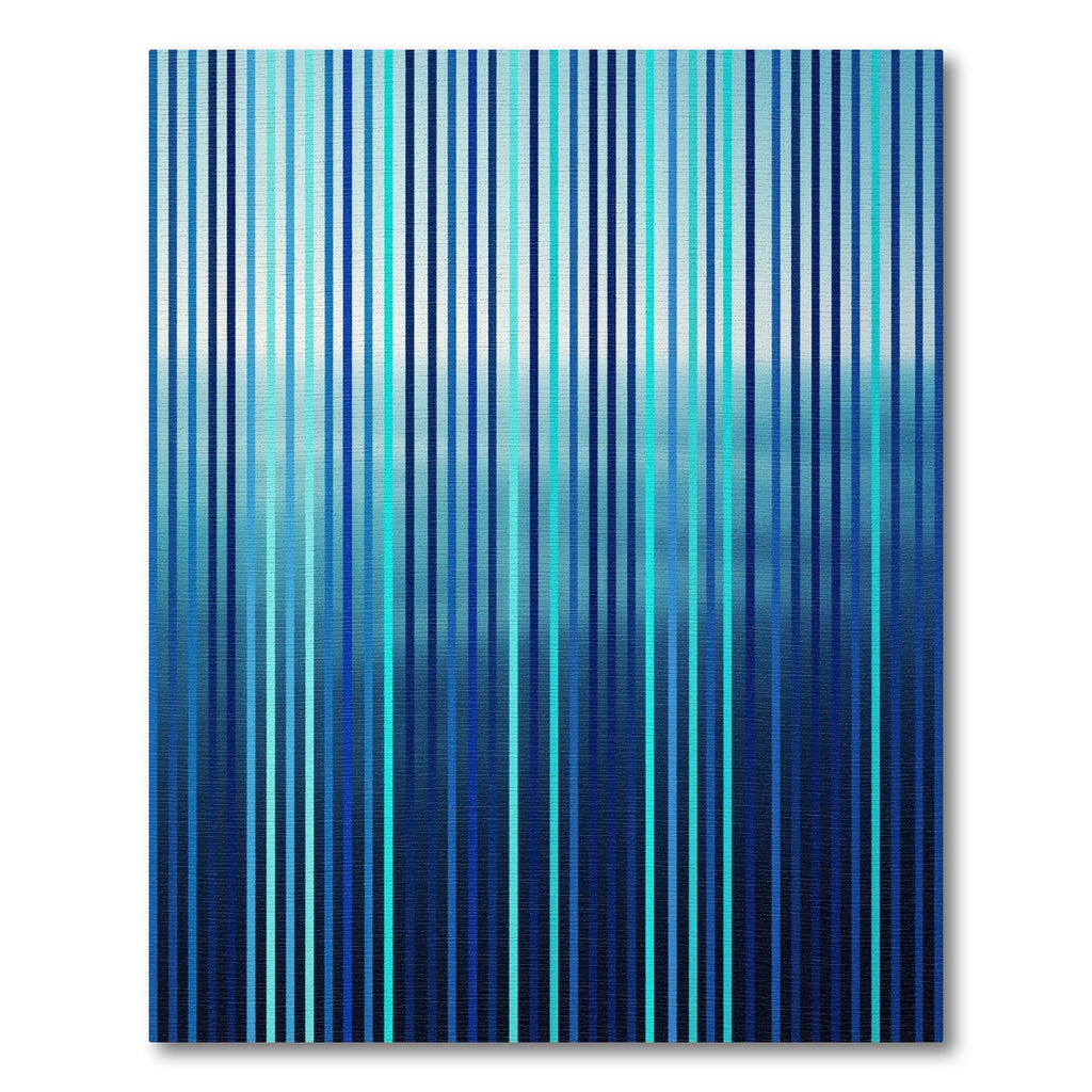 Oceanic Blue Vertical Stripe Rug