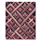Blush Geometric Diamond Botanical Grid Rug