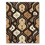 Earthy Brown Linear Tribal Geometric Rug