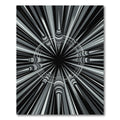 Monochrome Geometric Radial Starburst Art Rug
