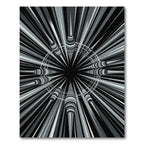 Monochrome Geometric Radial Starburst Art Rug