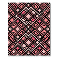 Blush Pink Geometric Diamond Grid Rug