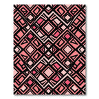Blush Pink Geometric Diamond Grid Rug