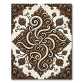 Ornate Gold Swirls and Fleur-de-lis Rug