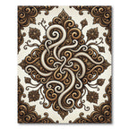 Ornate Gold Swirls and Fleur-de-lis Rug