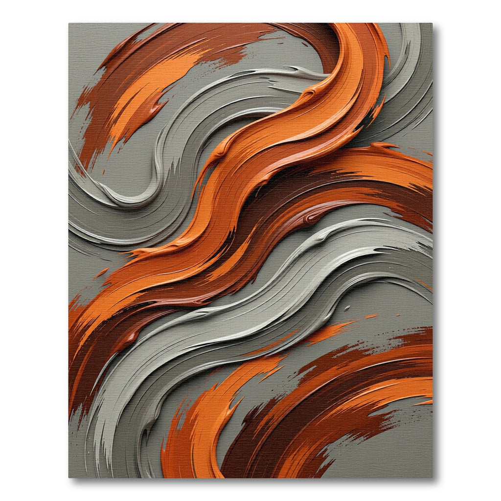Bold Orange Brown Swirl Texture Rug