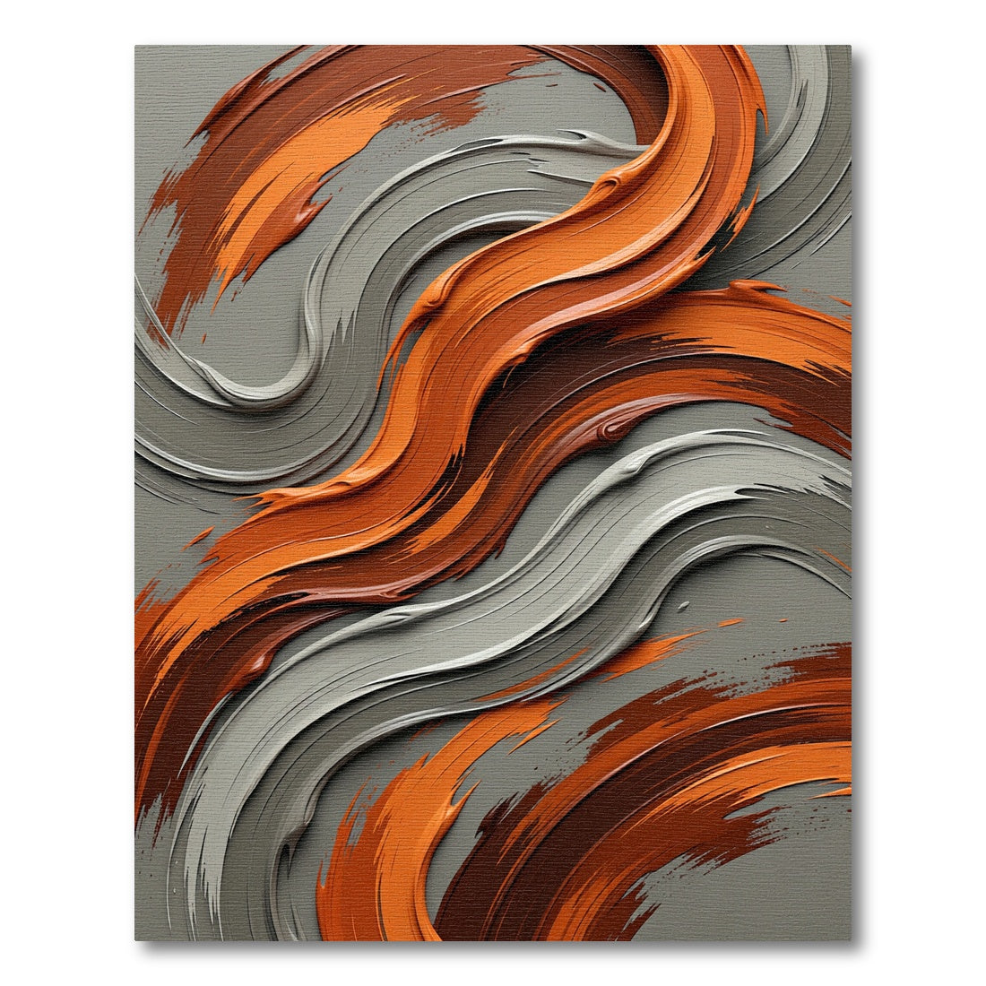 Bold Orange Brown Swirl Texture Rug