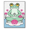 Meditating Frog Lotus Garden Rug