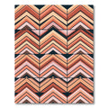 Retro Terracotta Geometric Chevron Area Rug
