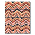 Retro Terracotta Geometric Chevron Area Rug