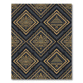 Aztec Golden Sun Pyramid Geometric Coal Rug