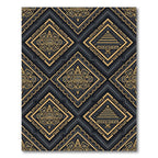 Aztec Golden Sun Pyramid Geometric Coal Rug